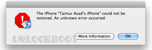 iPhone Error fix