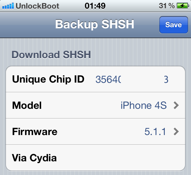 Save iOS 5.1.1 shsh blobs