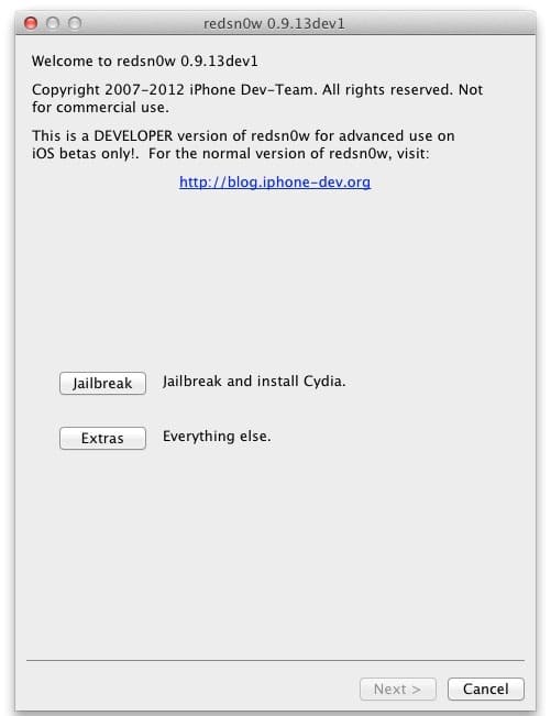 Jailbreak iOS 6 with Redsnow 0.9.13dev1