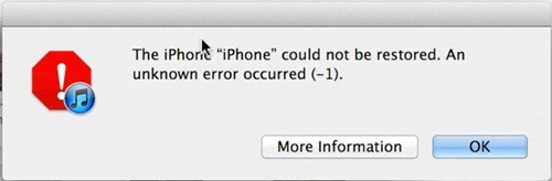 iTunes error -1 downgrade