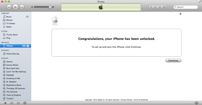 Unlock iPhone via iTunes Official