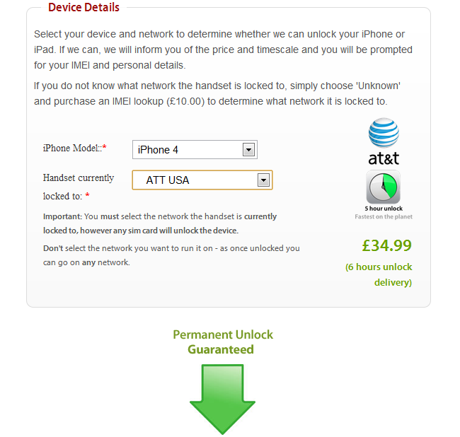Unlock AT&T iPhone 4 using Official iPhone unlock