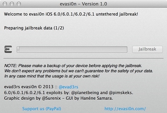 jailbreak iOS 6.1 using evasi0n