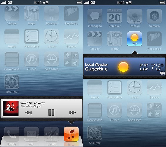 Widgets iOS 7 feature