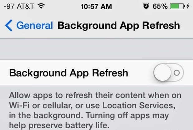 Battery problem fix for iOS 7