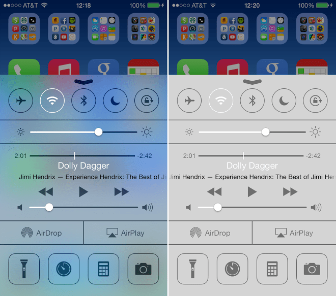 iOS 7 Blur efect disable