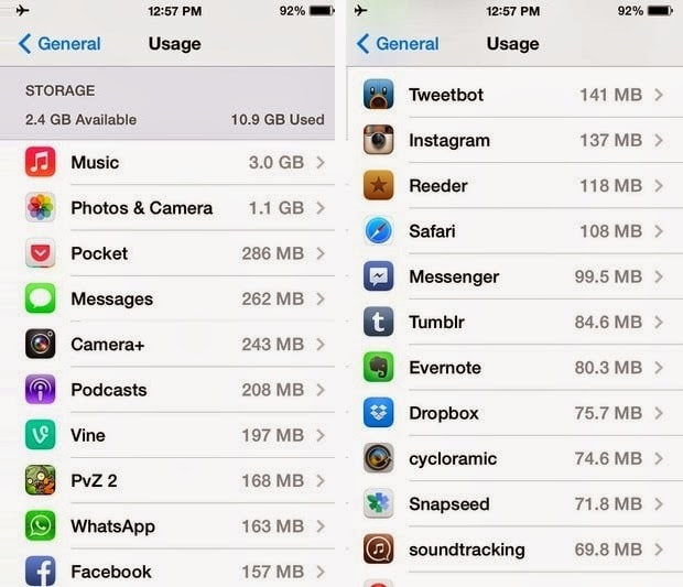 iPhone low storage space fix