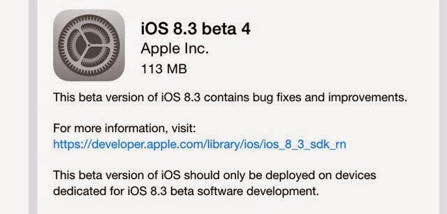 iOS 8.3 Beta 4 download