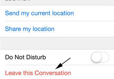 Leave Conversation iPhone