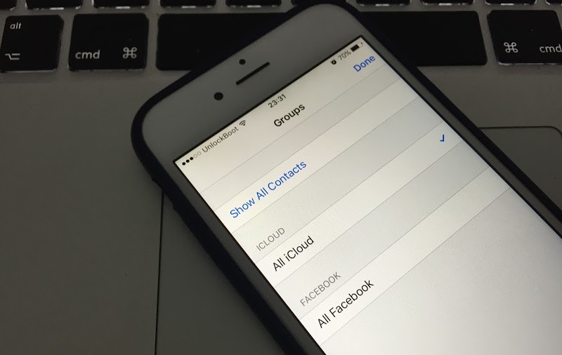 Hide Facebook Contacts from iPhone