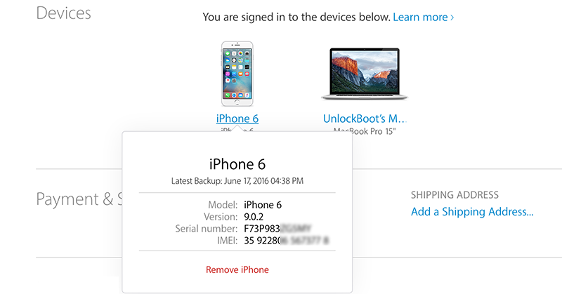 Find IMEI of a stolen iPhone