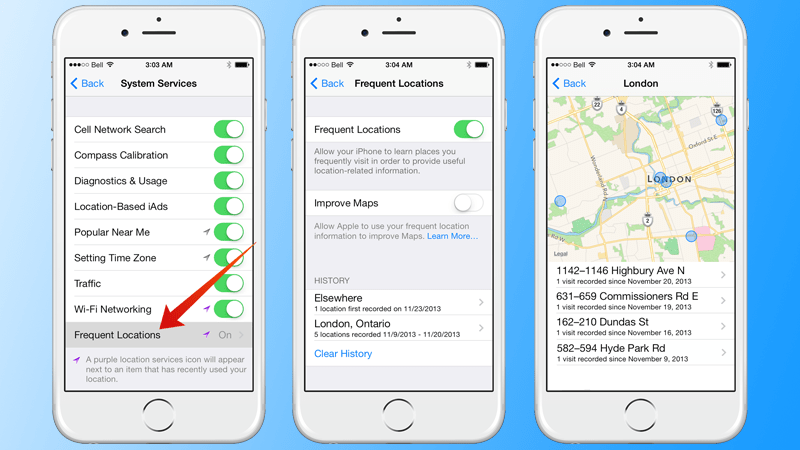 View Frequent Locations on iPhone