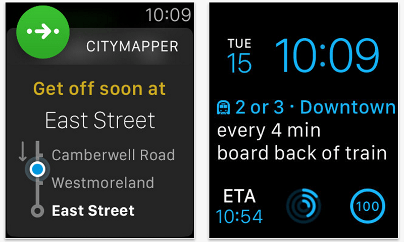 Citymapper Apple Watch app