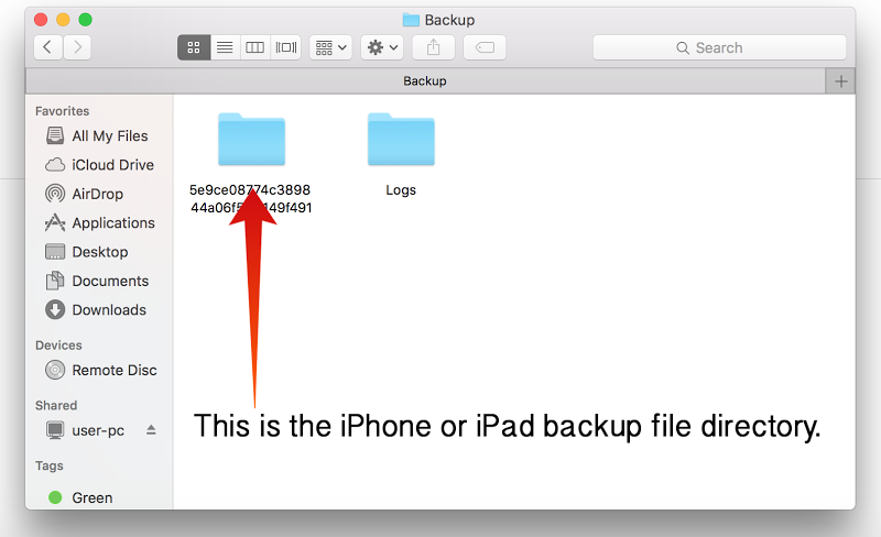 iTunes backup location on Mac