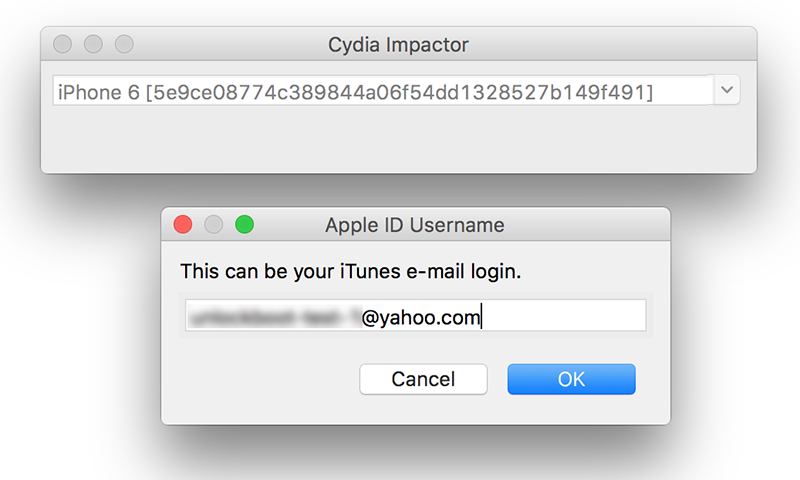 Cydia Impactor Apple ID