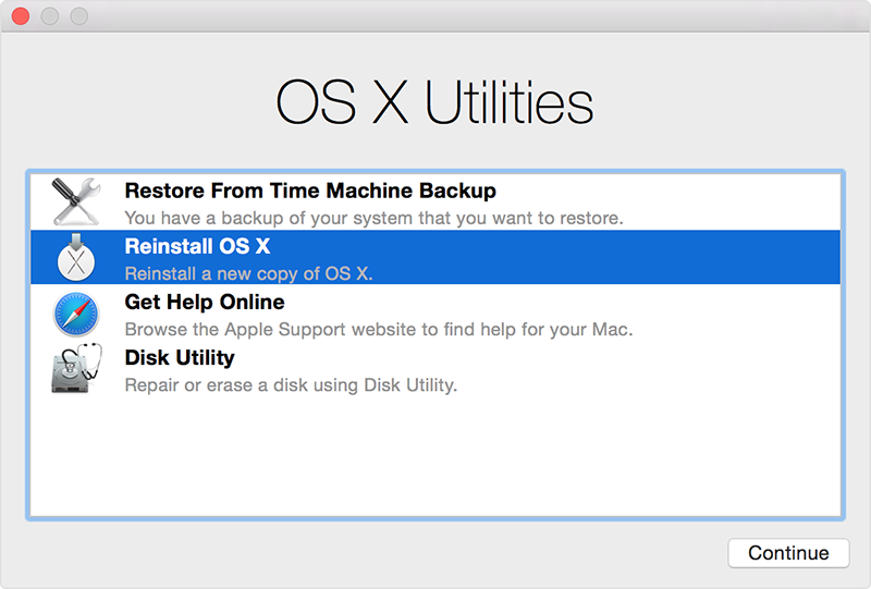 Reinstall Mac OS X