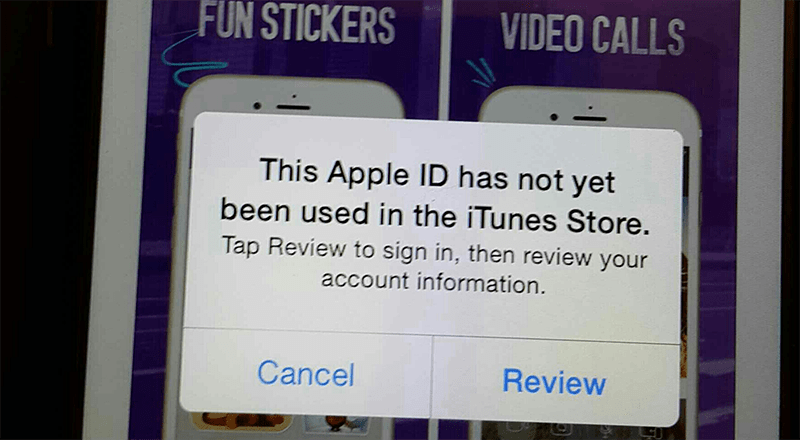 this apple id has not been used in the itunes store