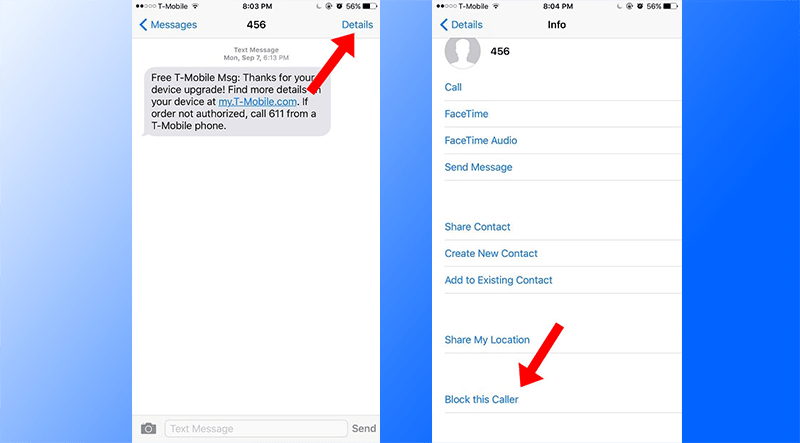 Block Unknown Message Sender on iPhone