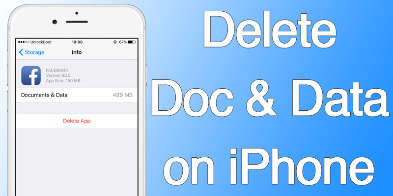 delete documents and data on iphone
