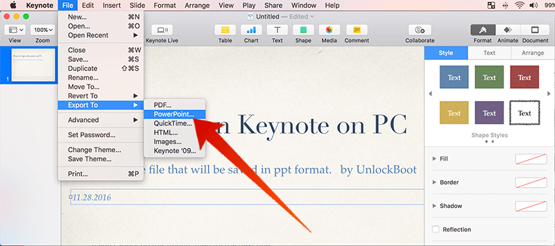 convert keynote to powerpoint