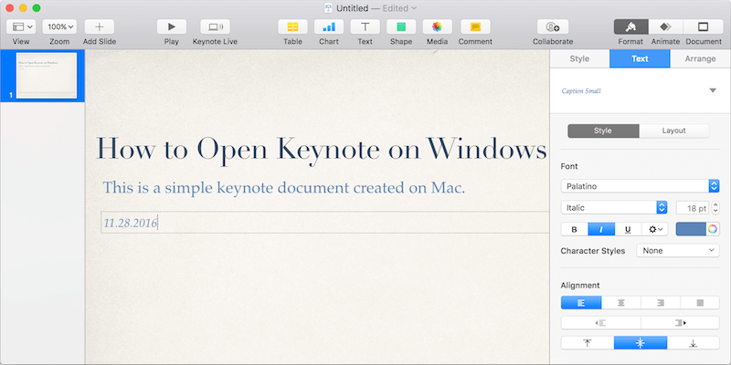 open keynote on windows