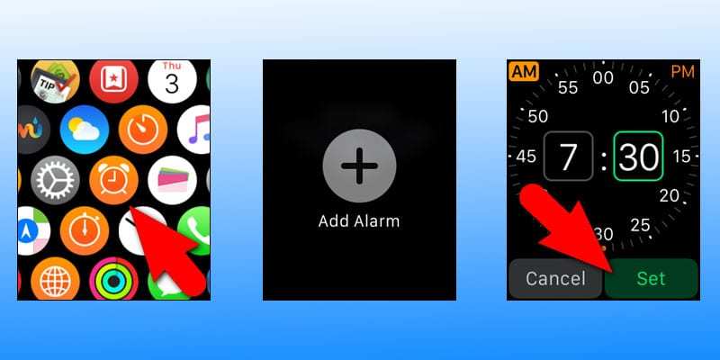 create alarm on apple watch