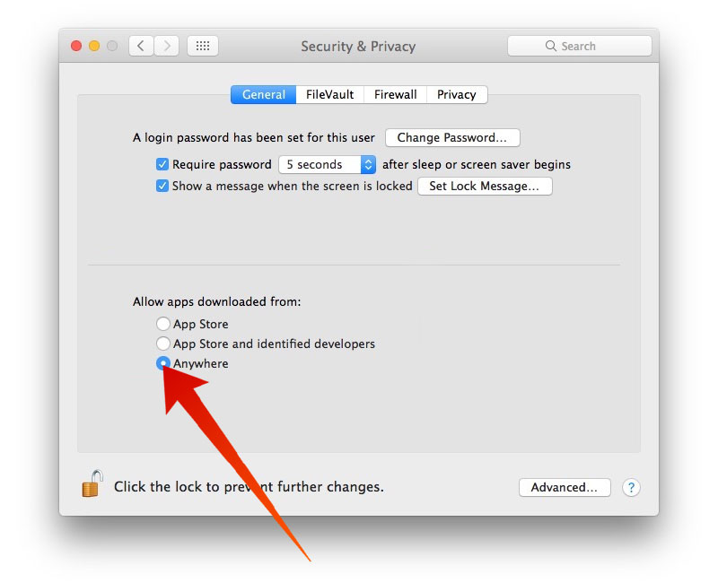 allow apps from anywhere on mac