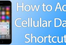 cellular data shortcut