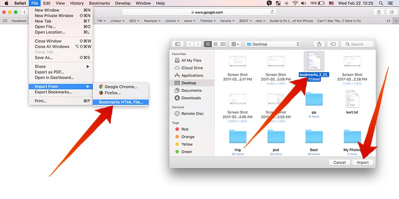 export bookmarks from chrome to safari