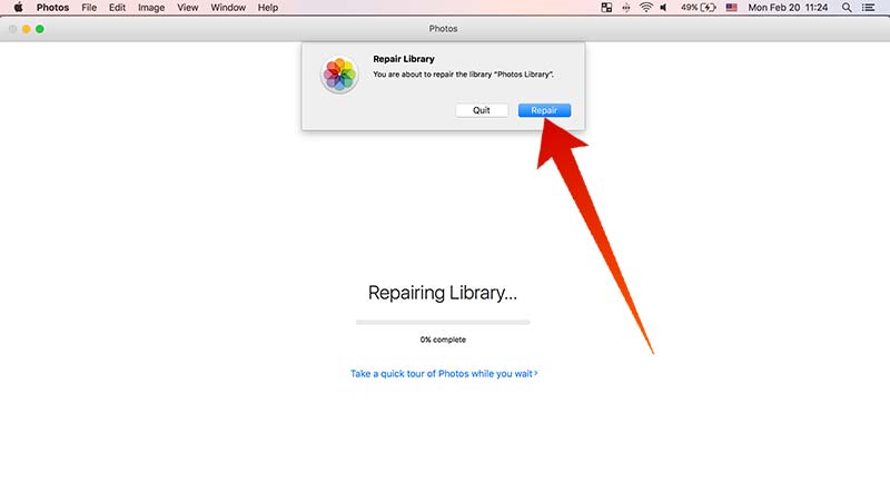 rebuild photos library on mac