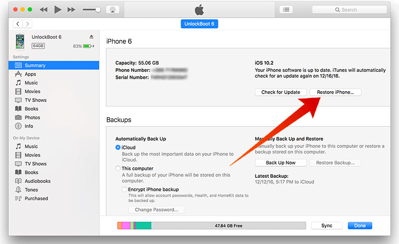 restore bricked iphone with itunes