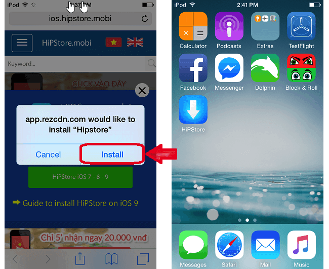 Install Hipstore on iPhone