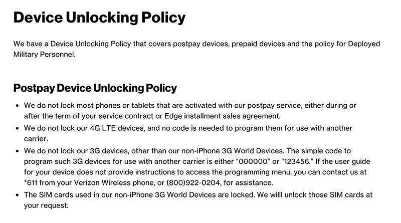 unlock verizon iphone 7