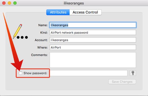 find airport password in keychain