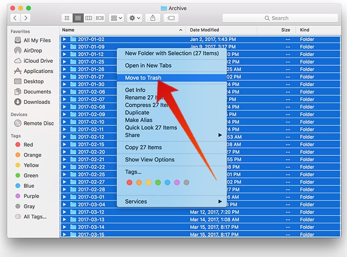delete messages on mac