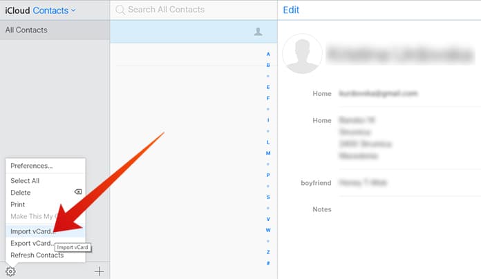 transfer contacts from gmail to icloud