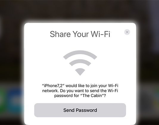 share wifi password ios 11