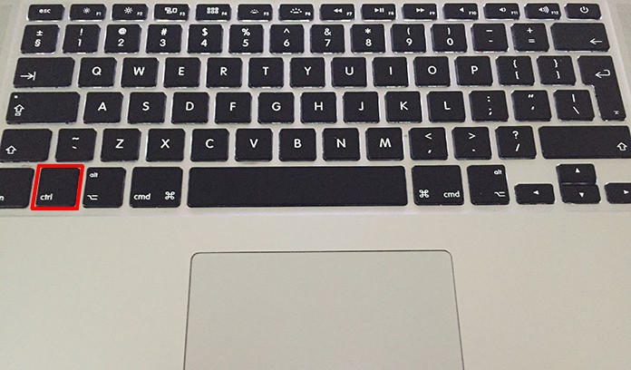 Where is the apple key on a macbook light bright