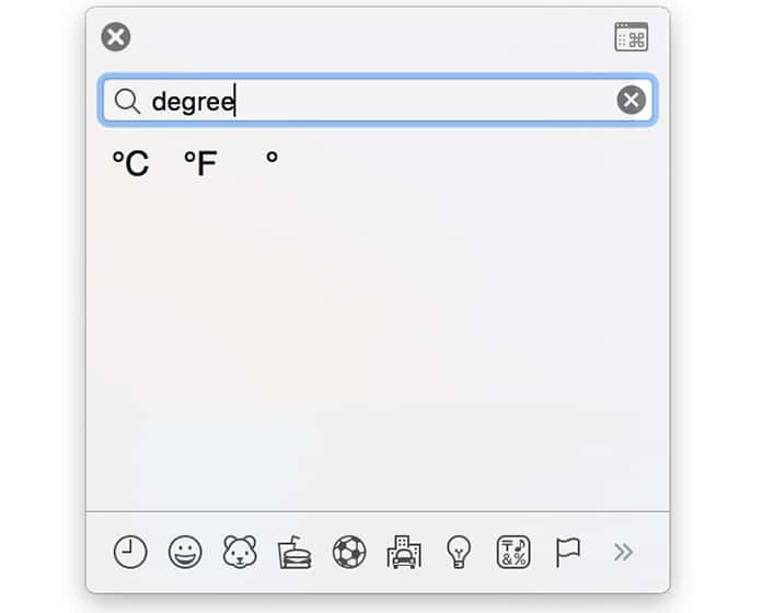 type degree symbol on mac