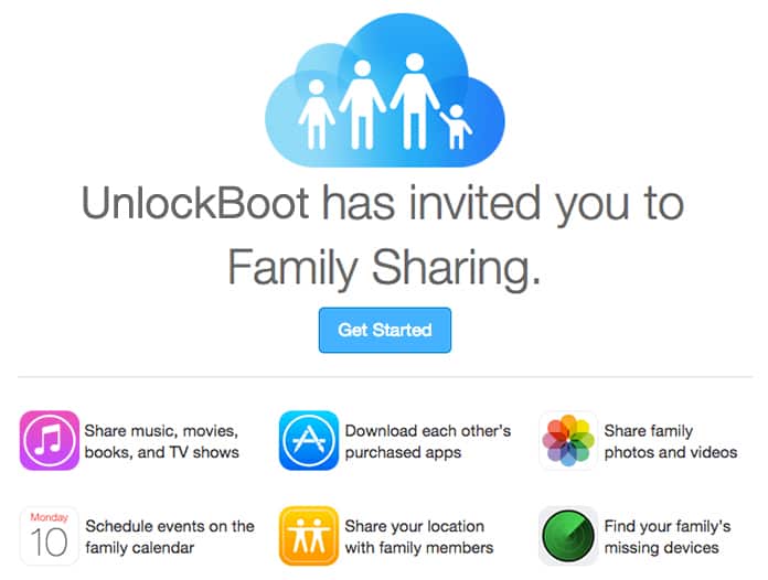 invalid family sharing invitation