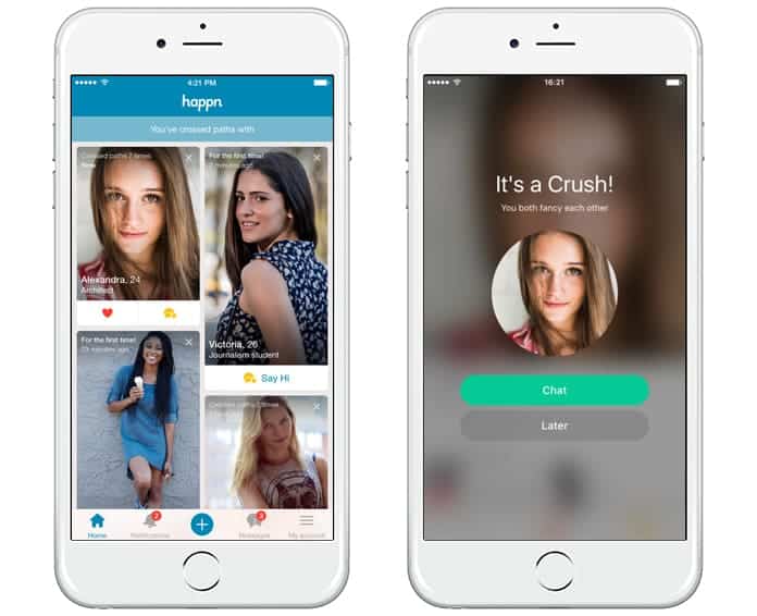1. Happn- Dating app - Find and meet your Crush.