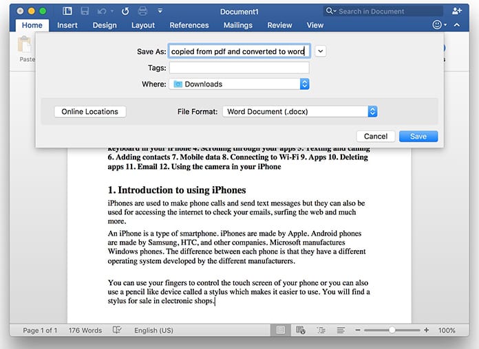 how to convert pdf to word on mac
