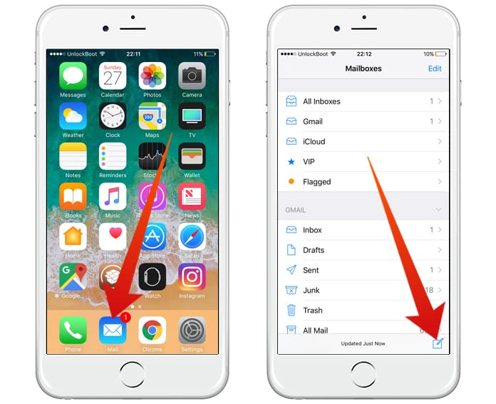 how to attach photo to email on iphone