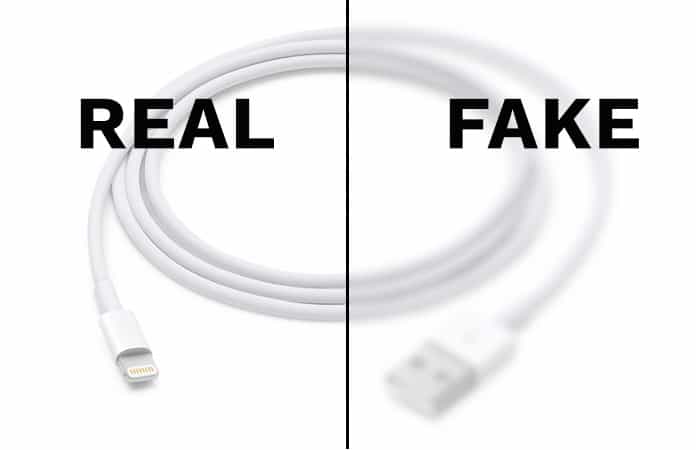 fake vs original lightning cable