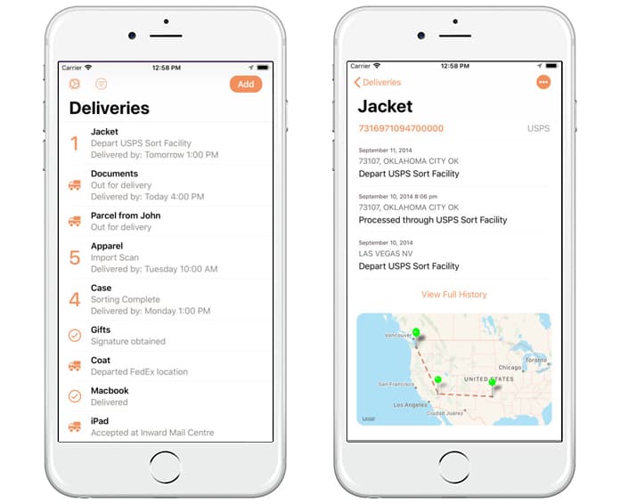 package tracking app for iphone