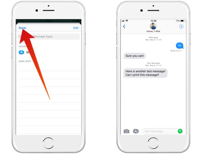 hide imessage apps on iphone