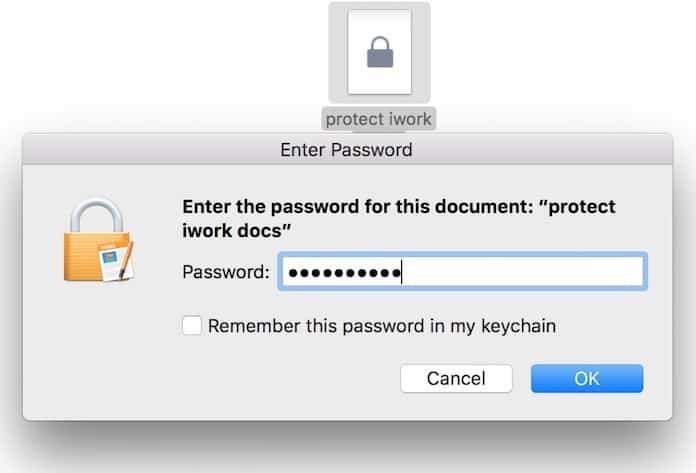 open password protected document on mac