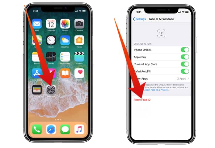 how to reset face id on iphone x