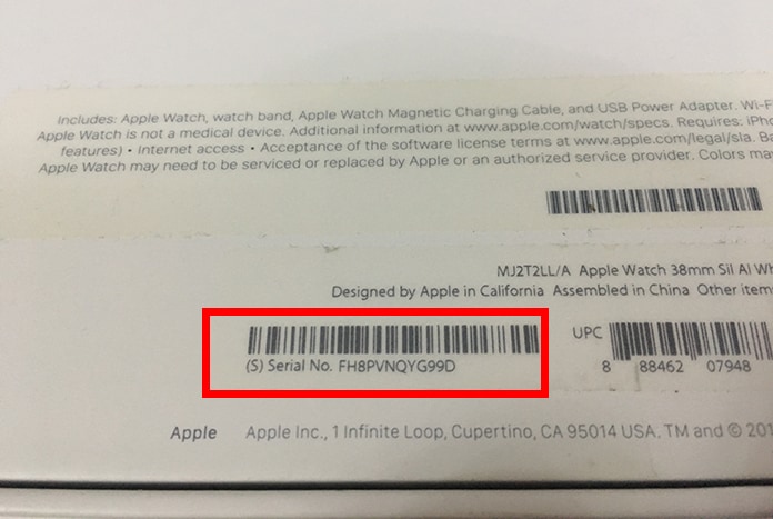 see apple watch serial number