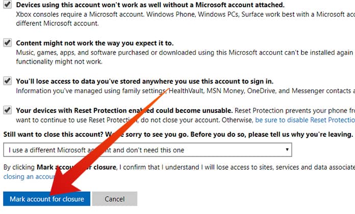 how to delete skype account permanently